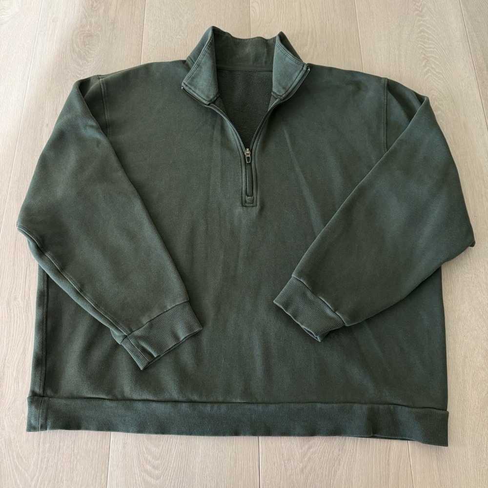 Lululemon Steady State Half Zip Pullover Sweatshirt Mens Size XXL Dark Forest